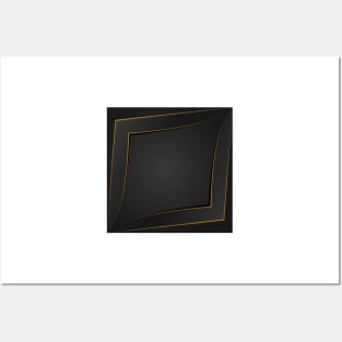 Golden polygonal abstract pattern on grey black background filling the frame. Posters and Art